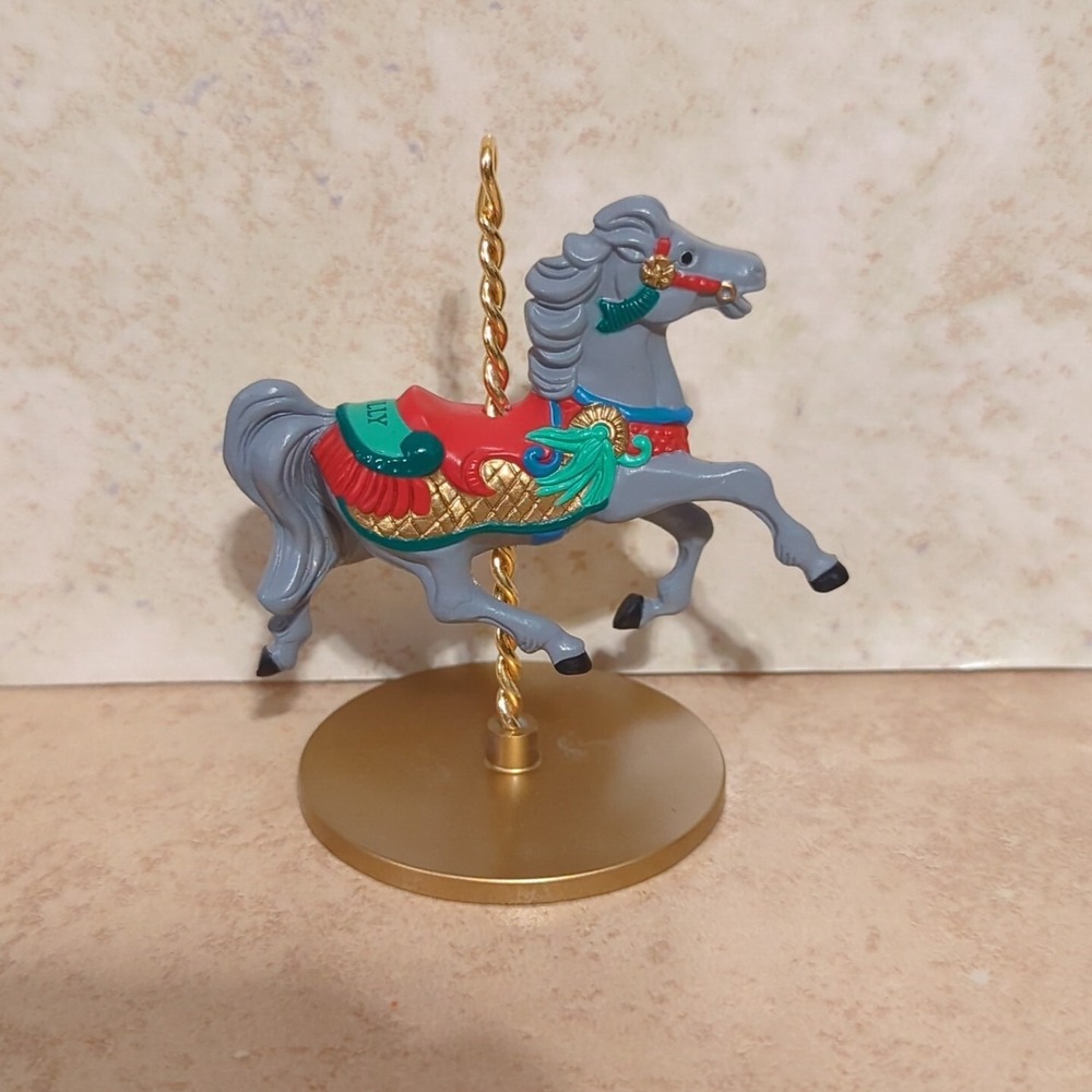NEW! Hallmark Ornament 1989 - Carousel Horses - 5 Piece Set VTG LOT COMPLETE! - Picture 3 of 5